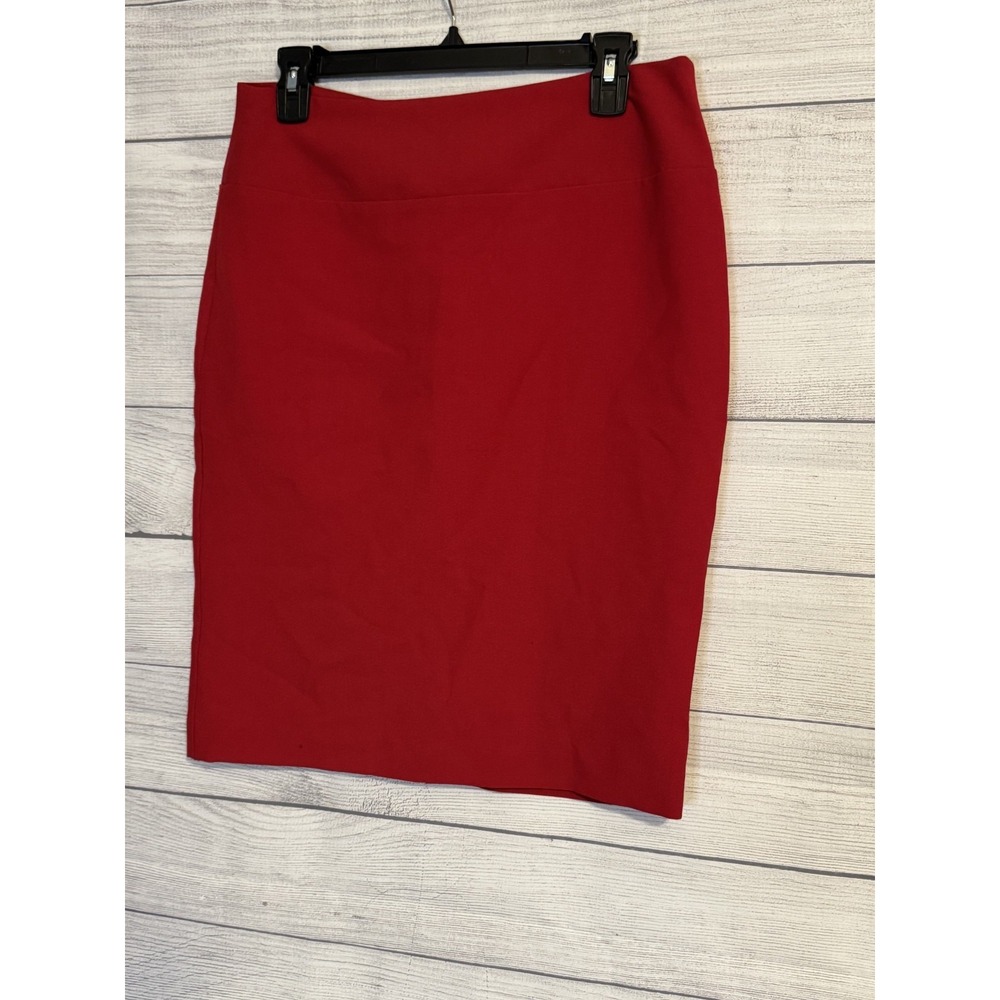 Alfani‎ Women's Red Stretch Lined Skirt Size 4 Back Slit VGC